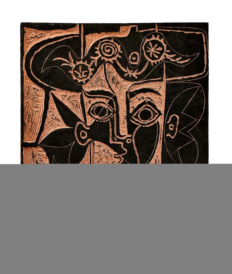 Grande tête de femme au chapeau orné; AR 518 by Pablo Picasso