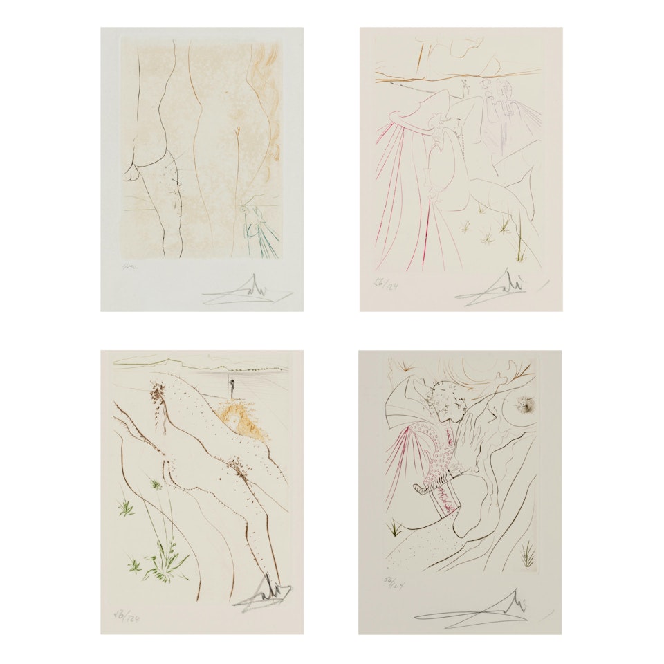 Four Plates, from Le Décaméron (4 works) (Field 72-8-a,c,g,j) by Salvador Dali