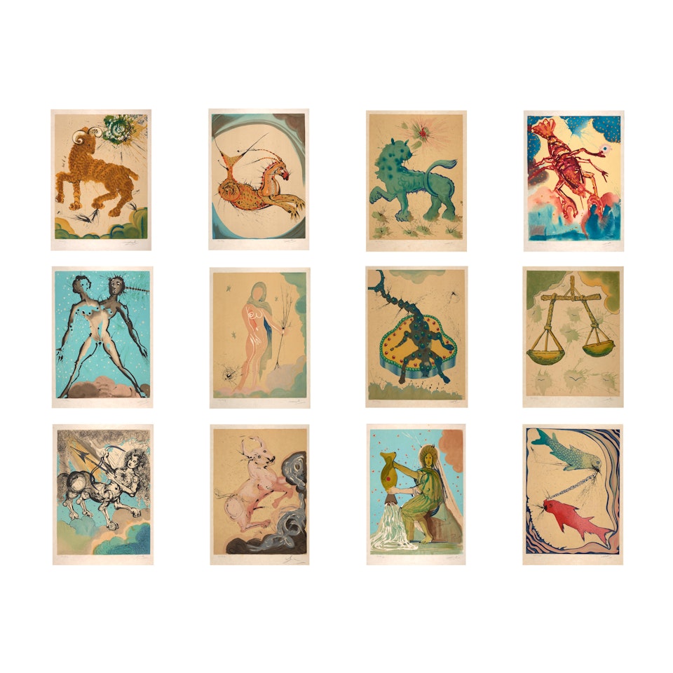 The Twelve Signs of the Zodiac (Field 67-6) by Salvador Dali