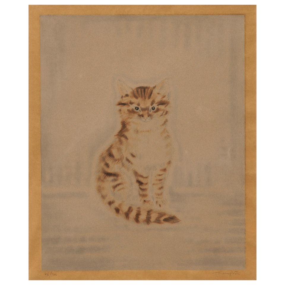 Chat brun, from Les Chats (Buisson 29.04) by Leonard Tsuguharu Foujita