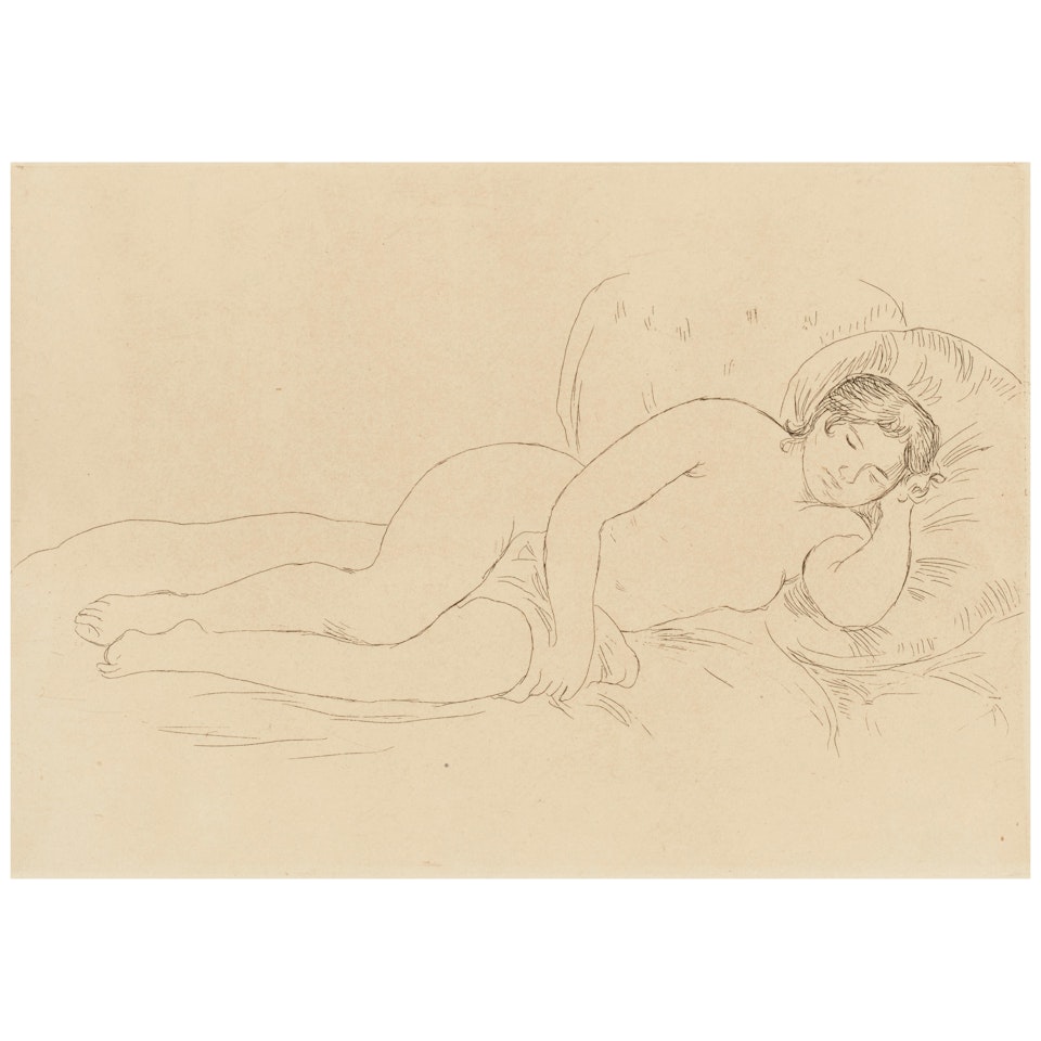 Femme nue couchée (tournée à droite), 2e planche (Delteil/Stella 14) by Pierre-Auguste Renoir