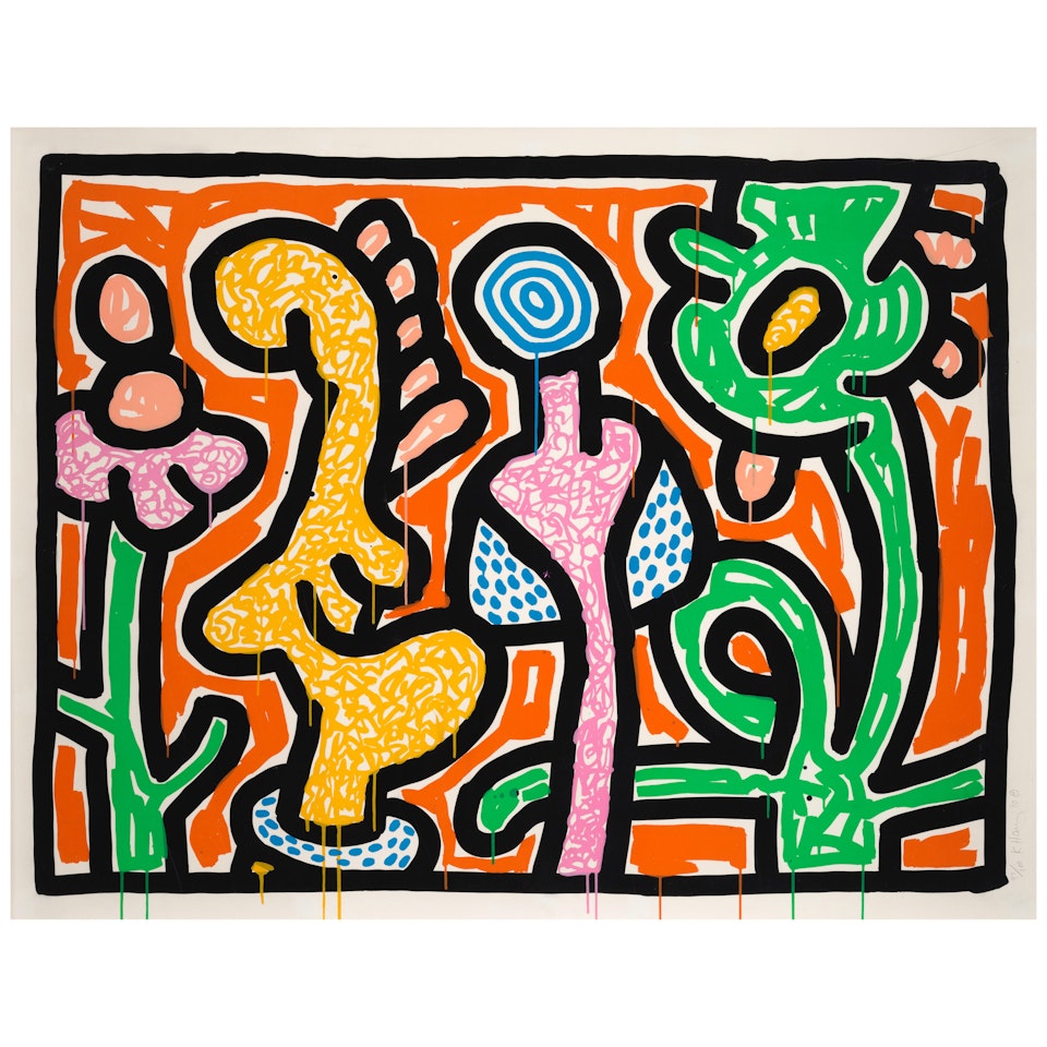 Flowers IV (Littmann p. 167) by Keith Haring