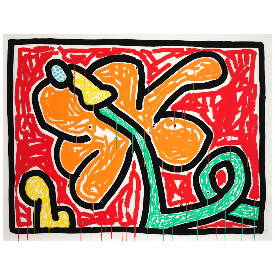 Flowers V (Littmann p. 167) by Keith Haring