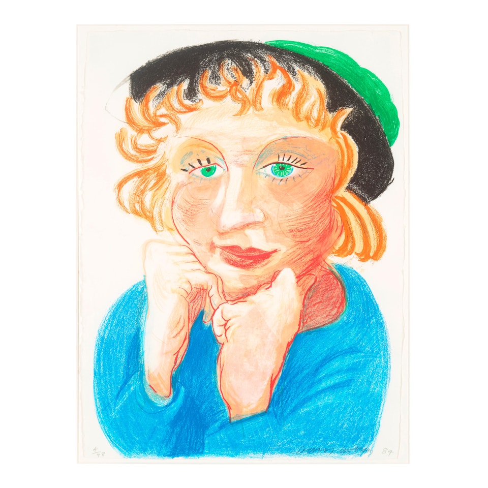 Celia with Green Hat, from Moving Focus (MCAT 268) by David Hockney