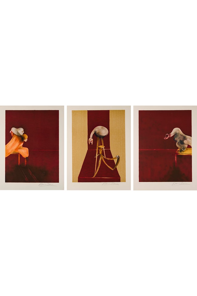 Deuxième version du Triptyque 1944, 1989; After "Second version of the Triptych 1944" by Francis Bacon