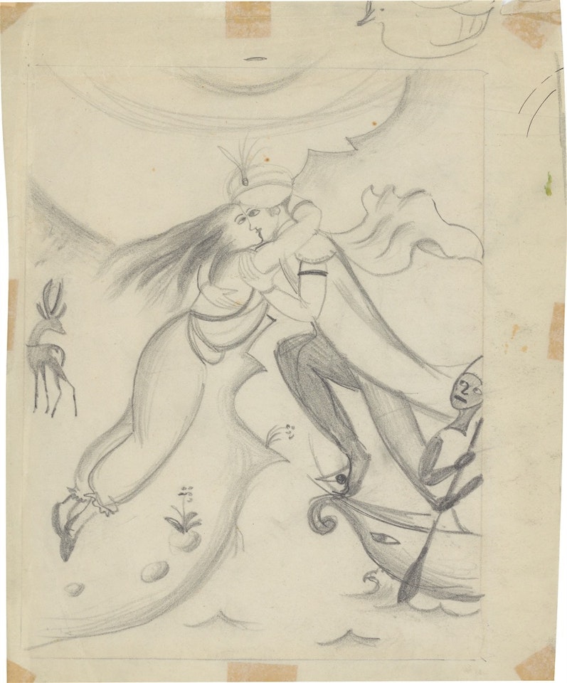 ”Entwurf zu einem Hinterglasbild” by August Macke