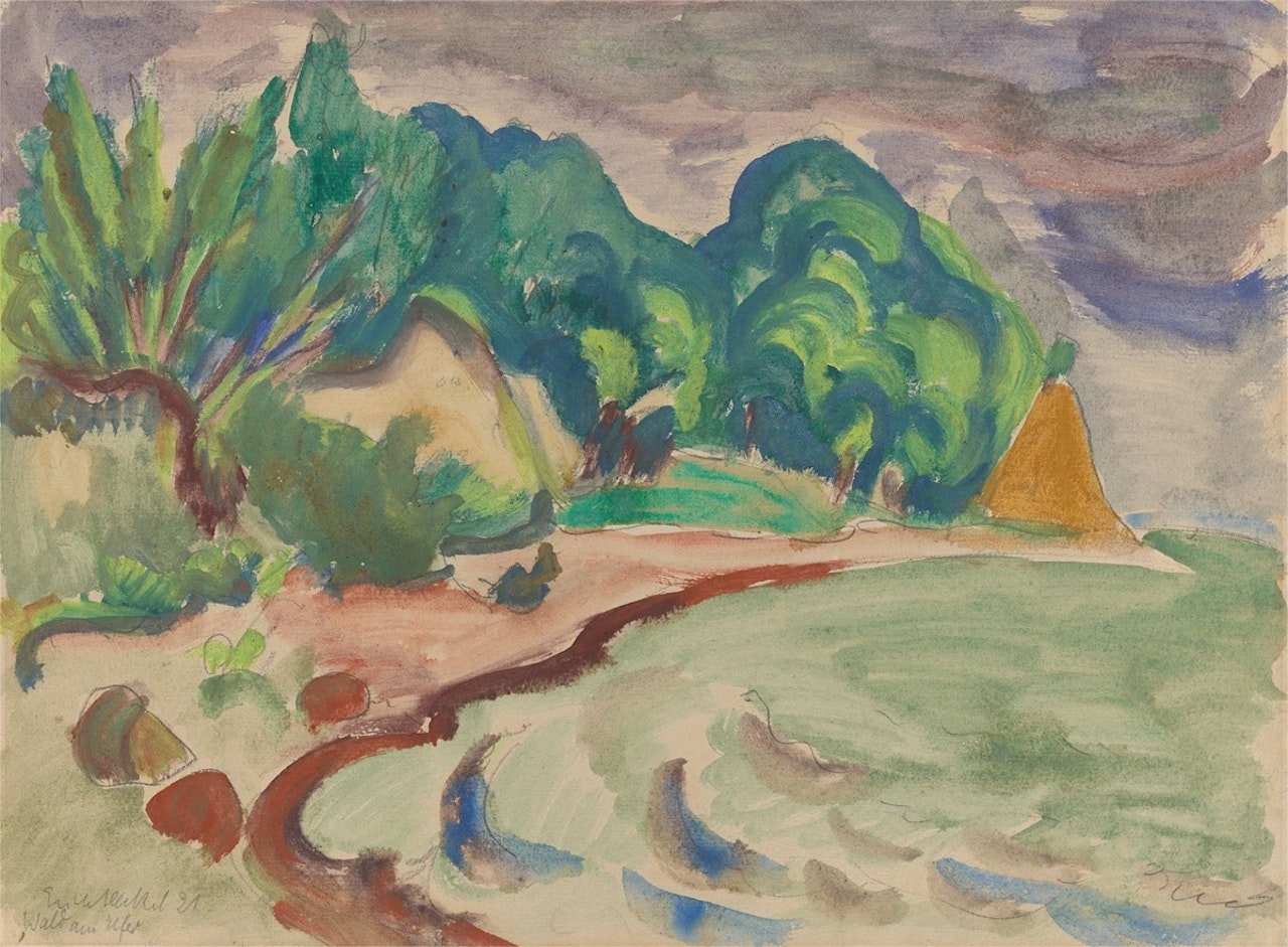 ”Wald am Ufer” by Erich Heckel