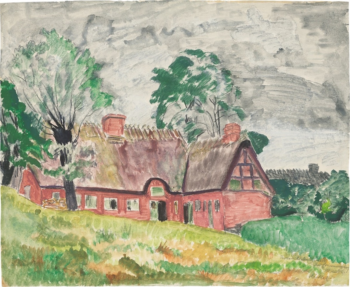 Landscape with farmhouse by Erich Heckel