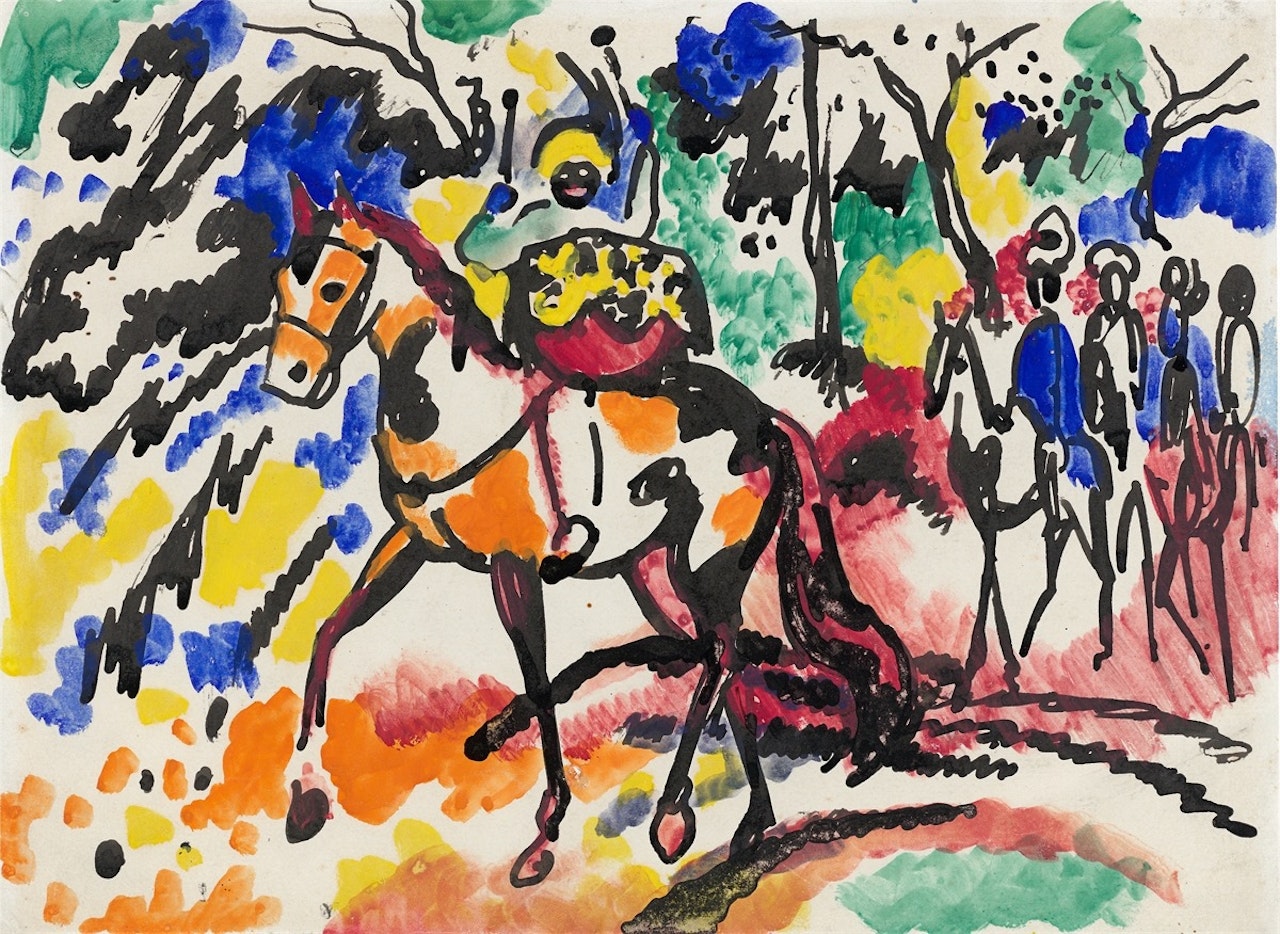 ”Paukeschlagender Mohr” by August Macke