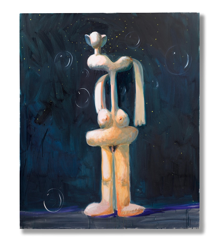 Standing Nude in the Night with Bubbles by George Condo