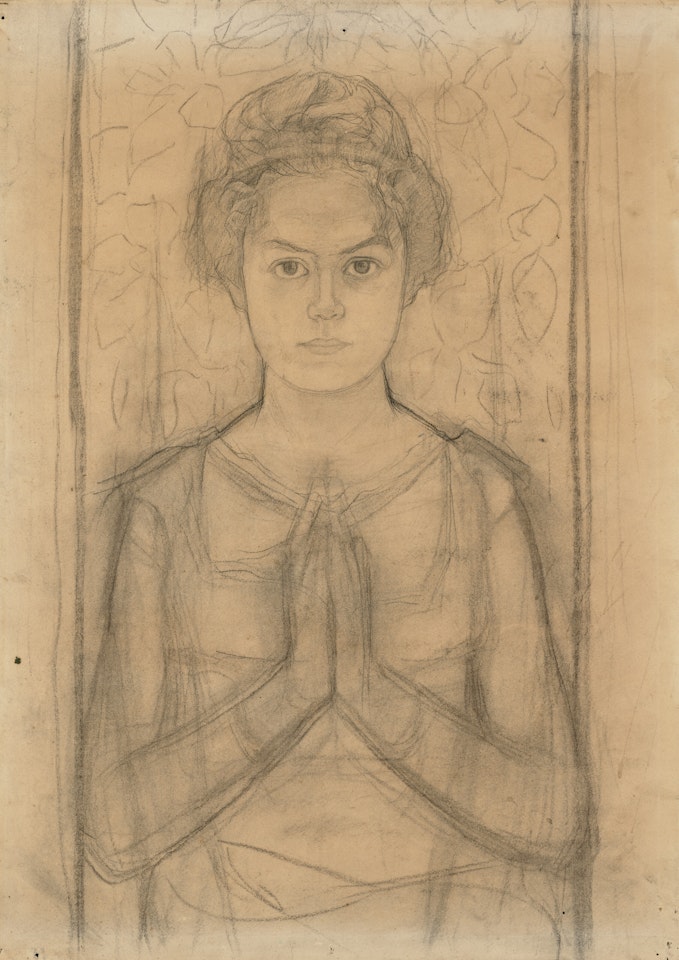 Female Torso with Folded Hands by Piet Mondrian