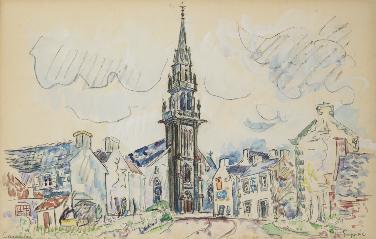 Carantec, l"église by Paul Signac