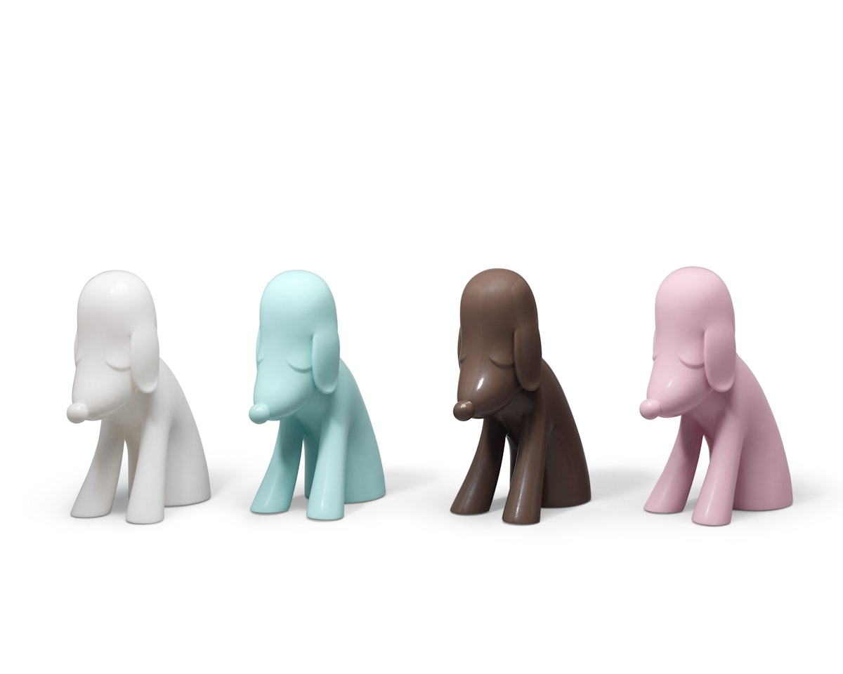 Aomori Dog Saving Jar (Pink, Brown, White and Blue) by Yoshitomo Nara