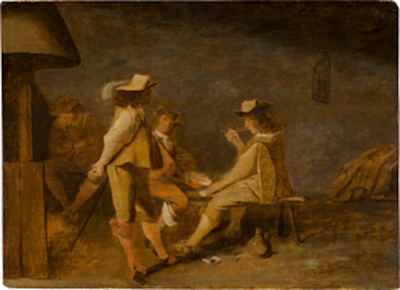 Wachstube mit rauchenden Soldaten by Dutch School