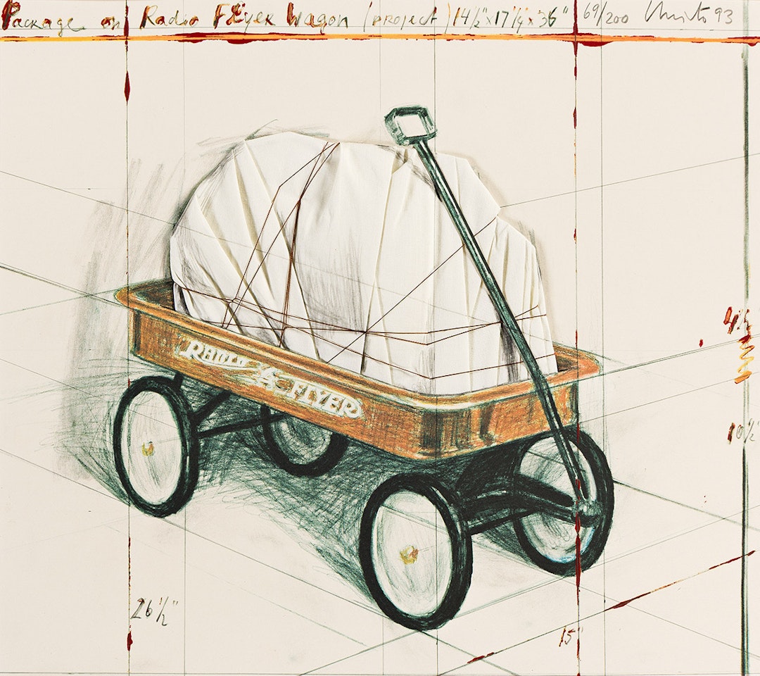 Package on Radio Flyer Wagon, Project. by Christo
