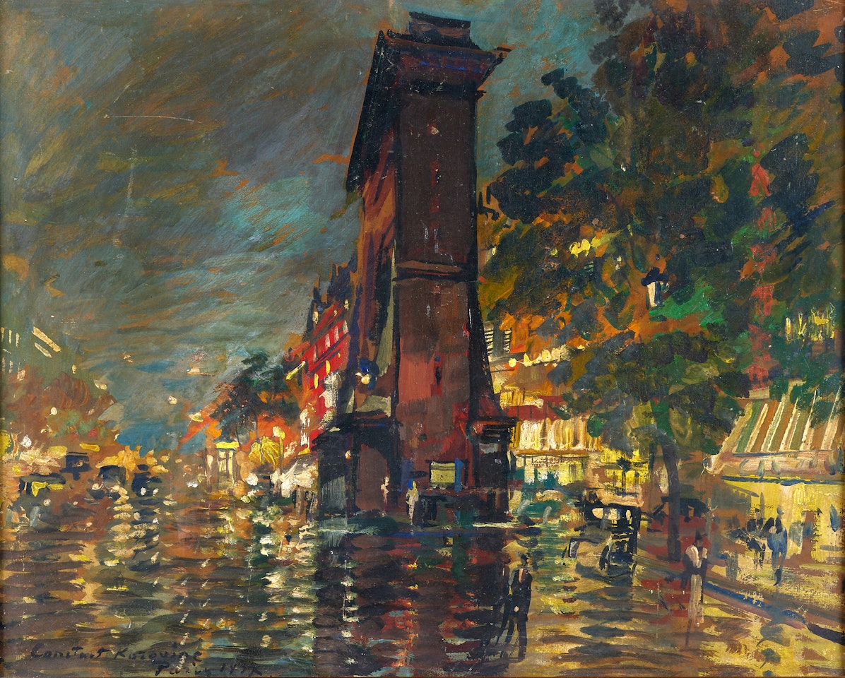 Paris les Grands Boulevards la nuit by Konstantin Alekseevich Korovin