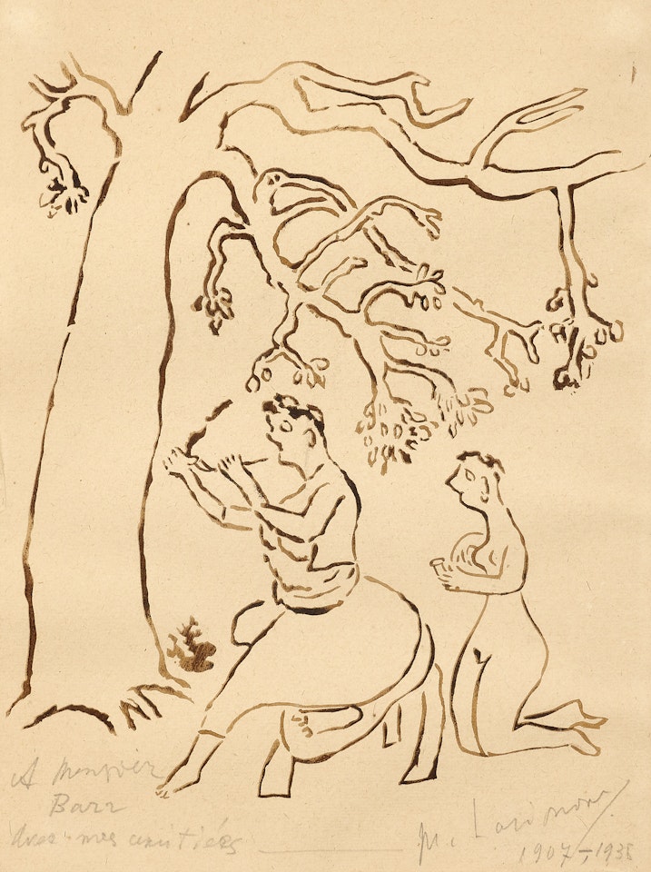 Personnages sous un arbre by Mikhail Larionov