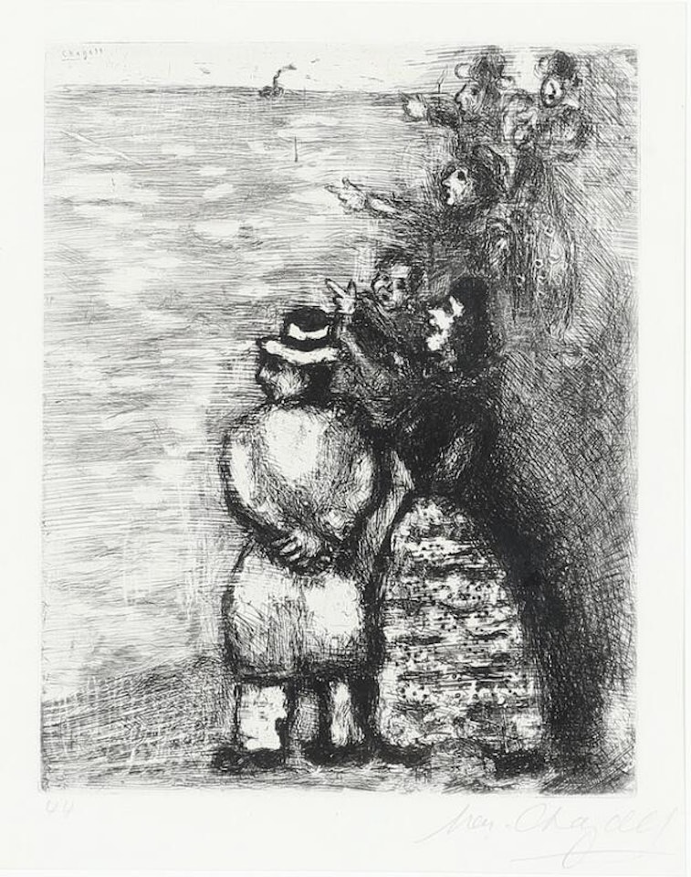 “Le Chameau et les Bâtons flottants”; “Les Fables de La Fontaine” no. 44 by Marc Chagall