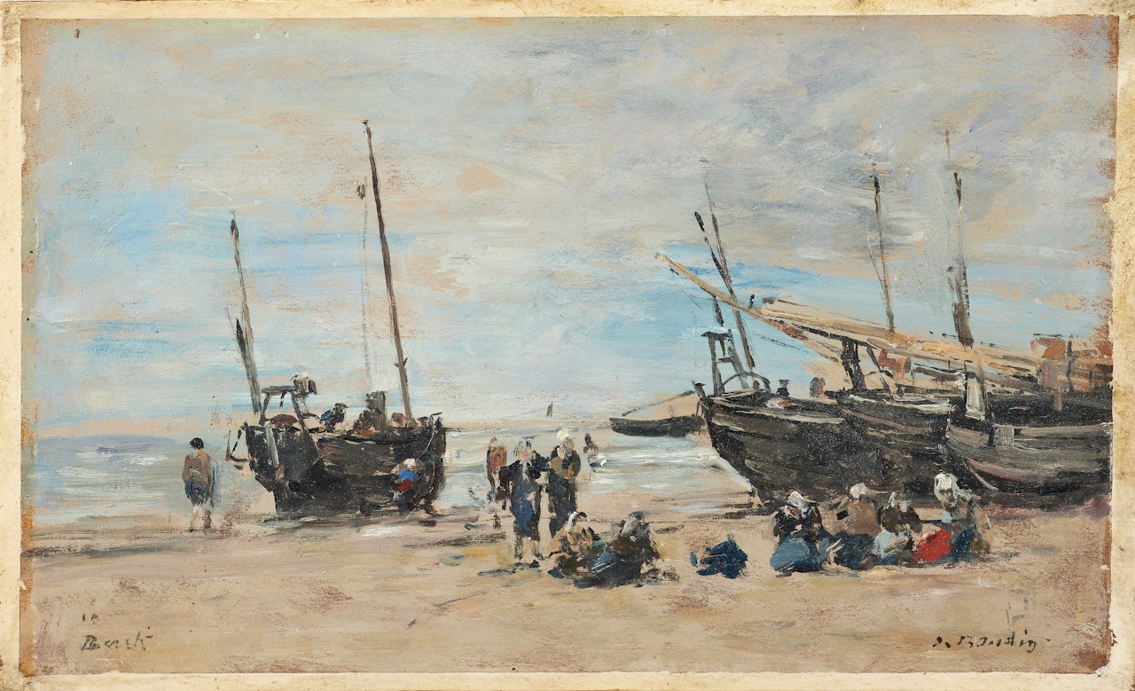 La plage de Berck à marée basse by Eugène Boudin