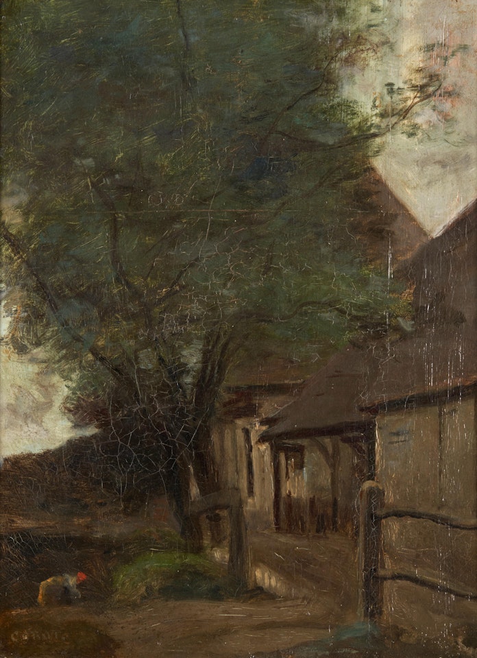 Chaumières Picardes by Jean Baptiste Camille Corot