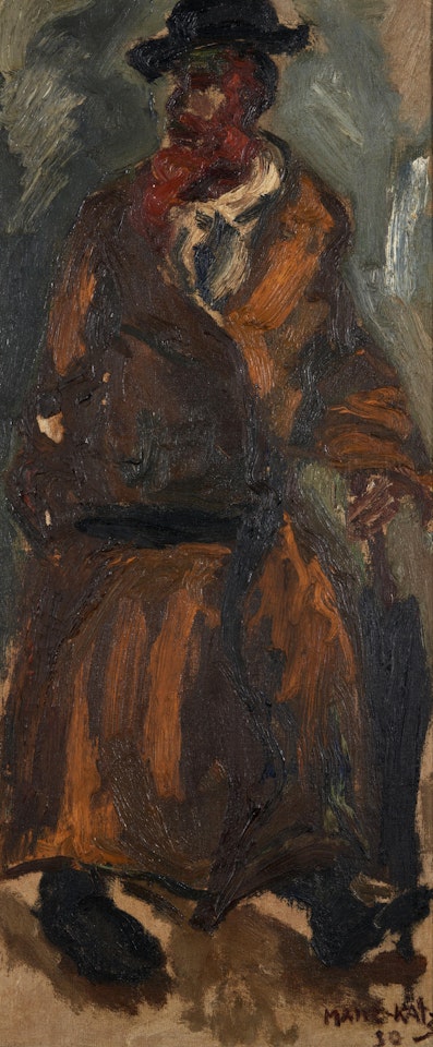 A Man Walking in an Overcoat by Emmanuel Mané-Katz
