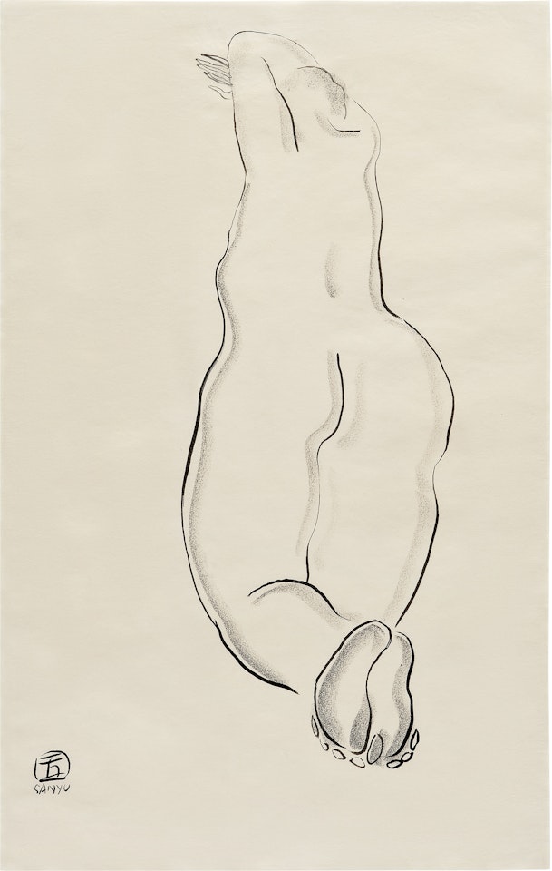 Nu agenouillé de dos by Sanyu