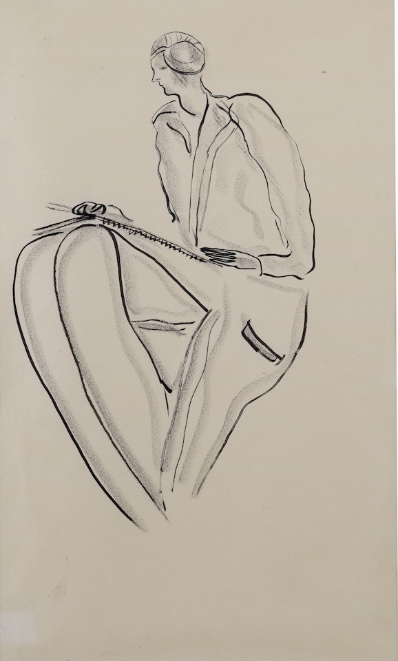 Lady in Sketching by Sanyu