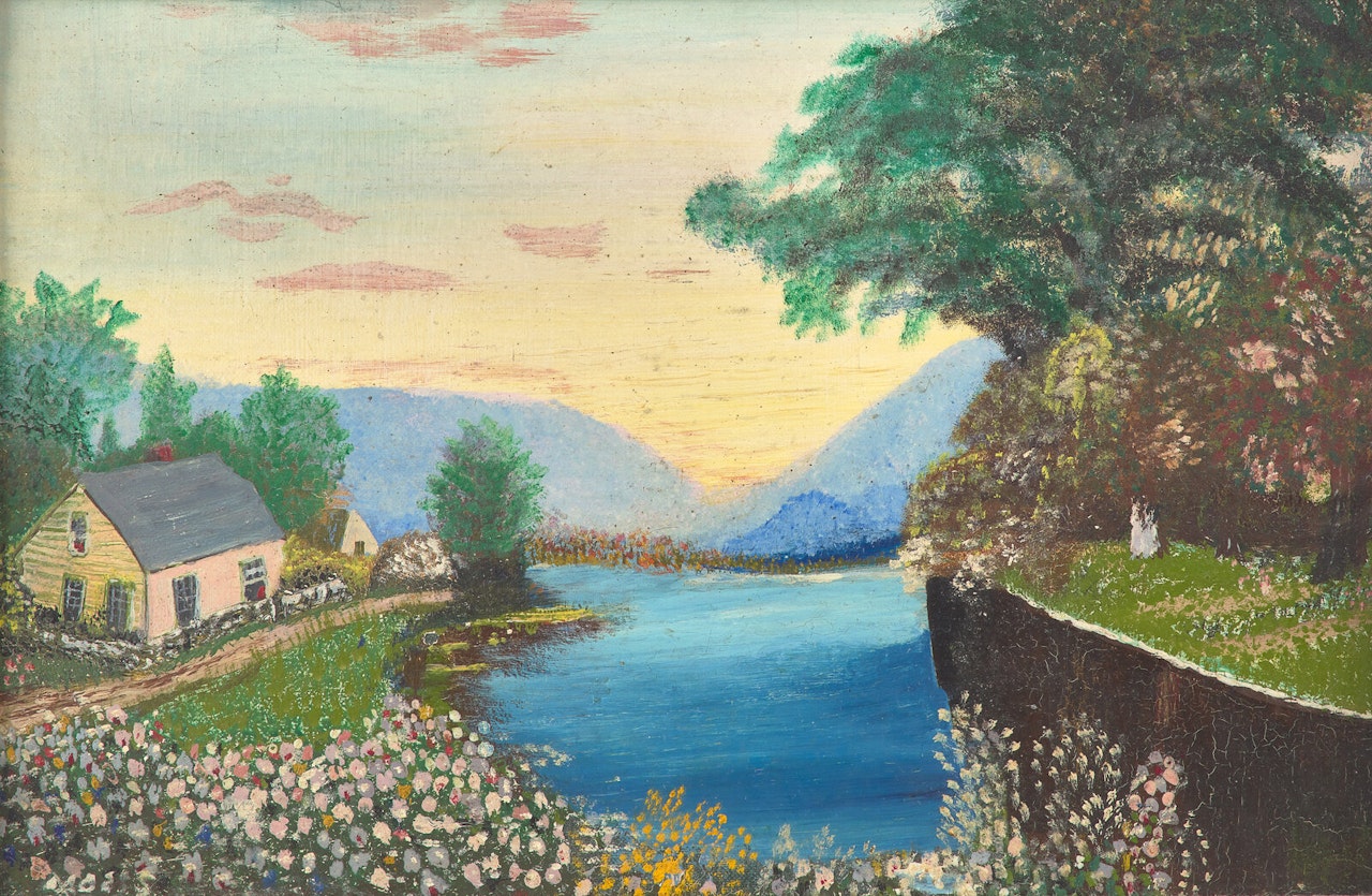 Untitled (House and Road) by Grandma Moses