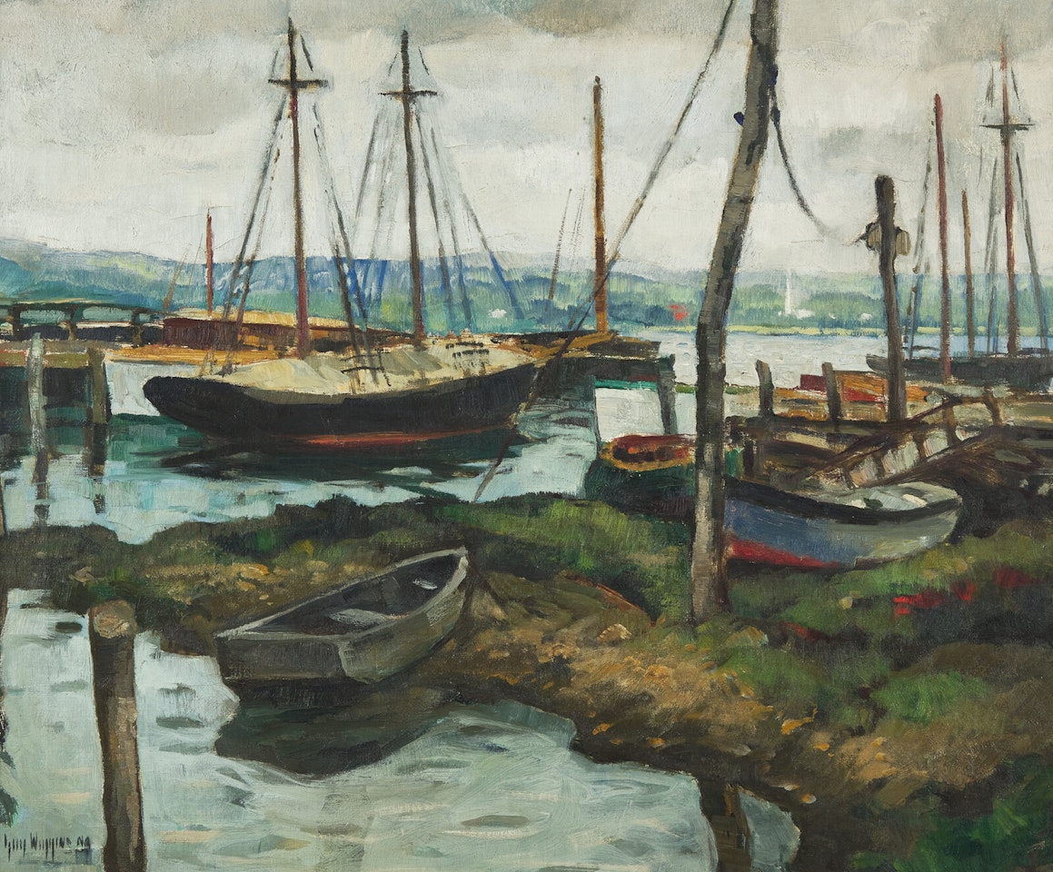 Docks and Boats, Essex, Conn. by Guy Carleton Wiggins