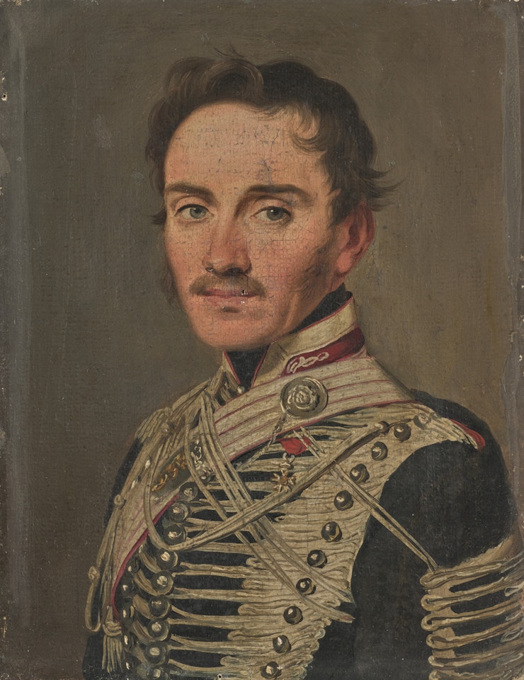 Portrait d"un officier d"un régiment de hussards by Louis-Leopold Boilly
