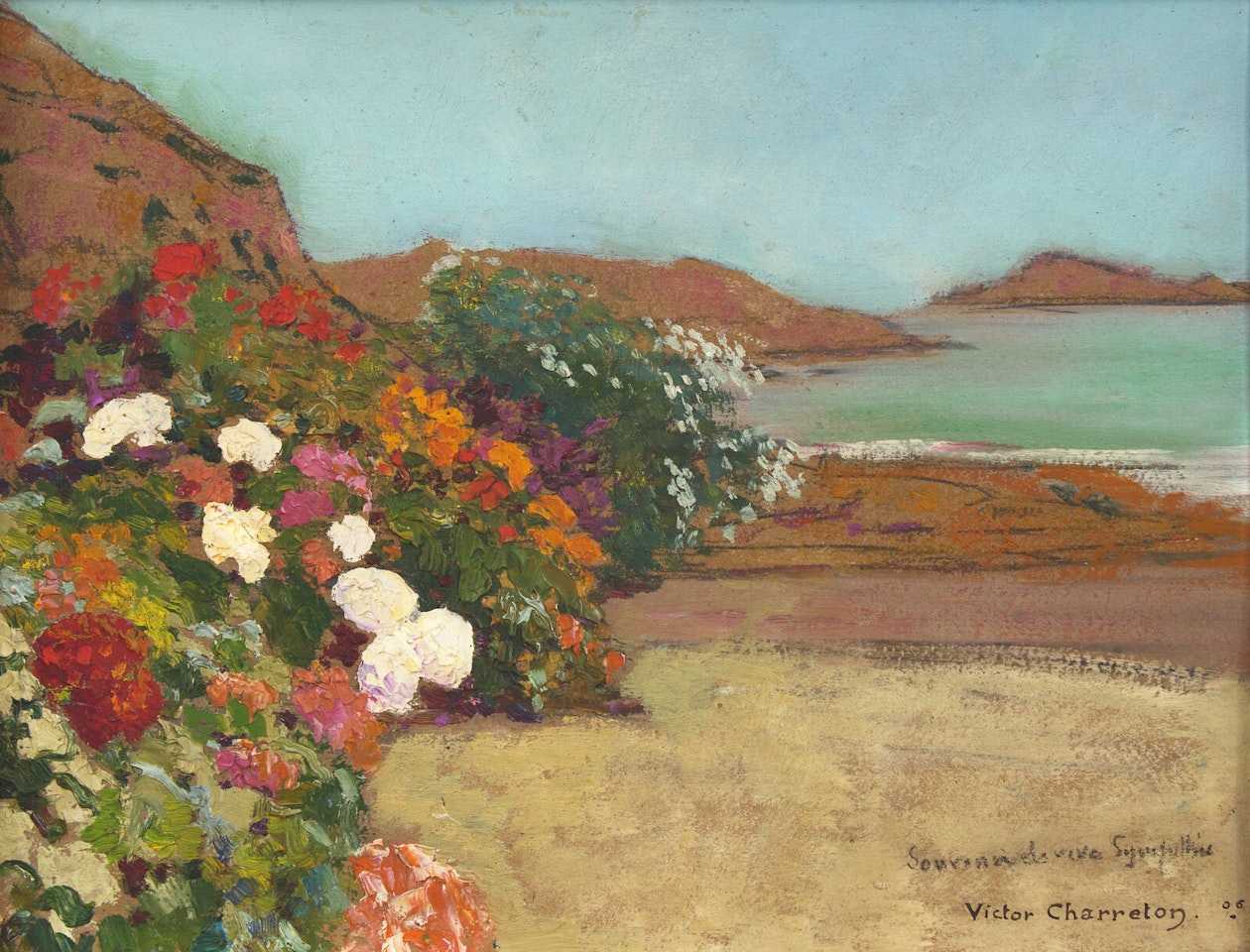 Bord de Mer (with another painting verso) by Victor Charreton