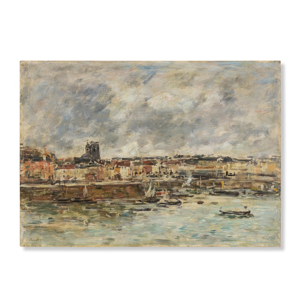Dieppe, l"Avant Port-Etude by Eugène Boudin