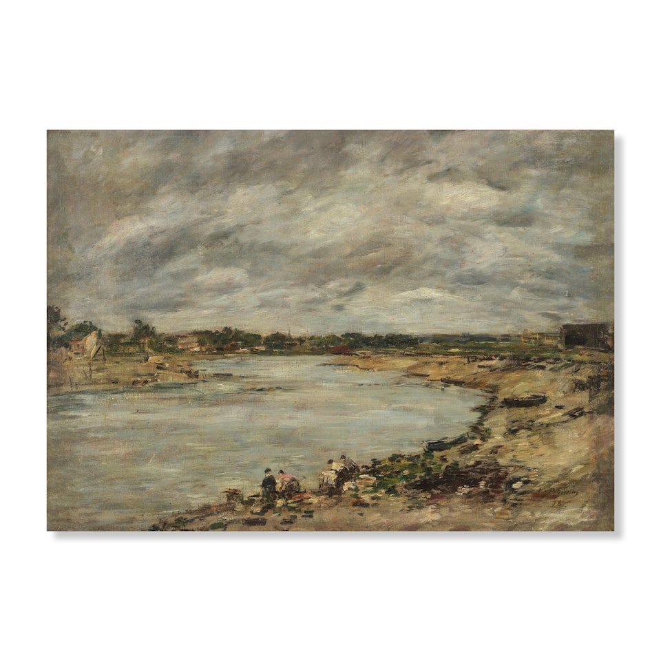 Laveuses au bord de la Touques by Eugène Boudin