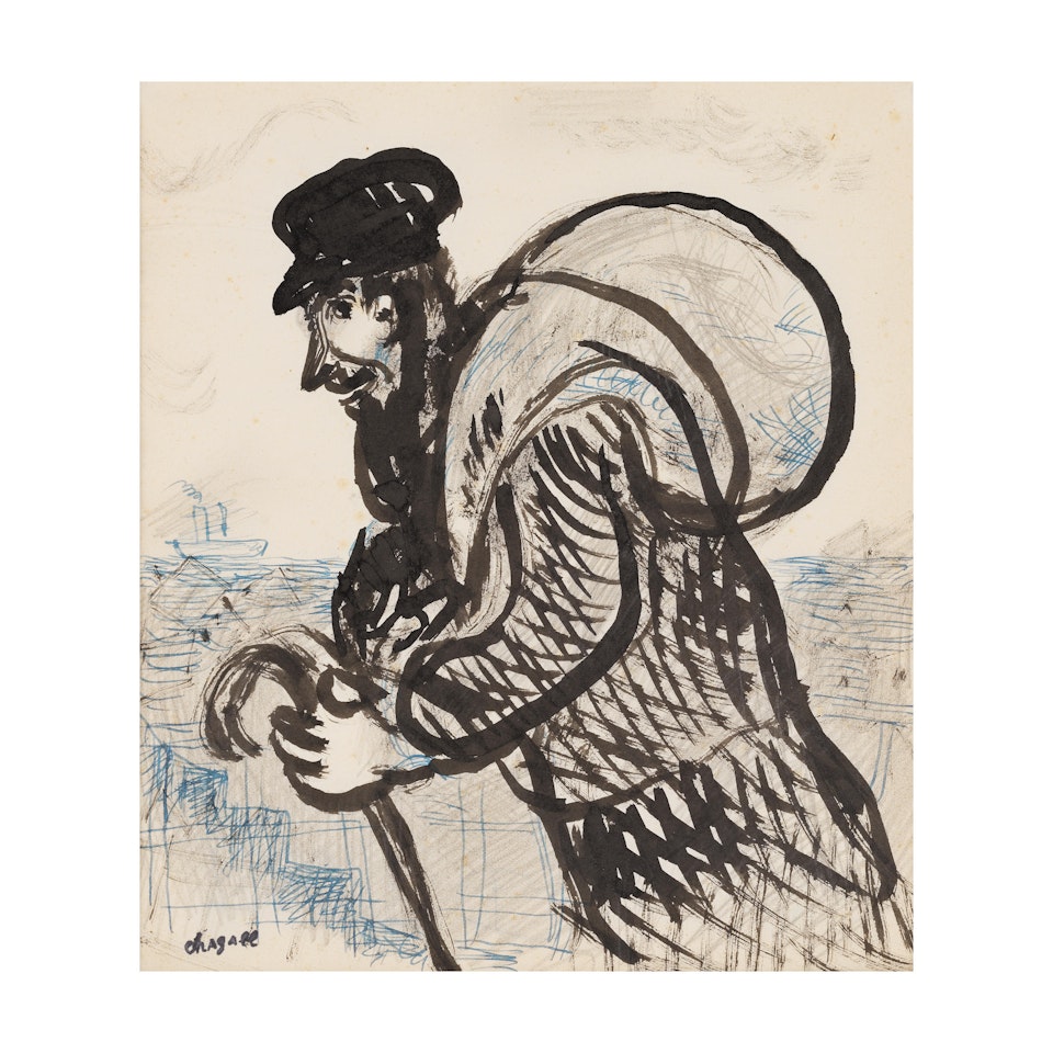 Le juif errant au bord de mer by Marc Chagall