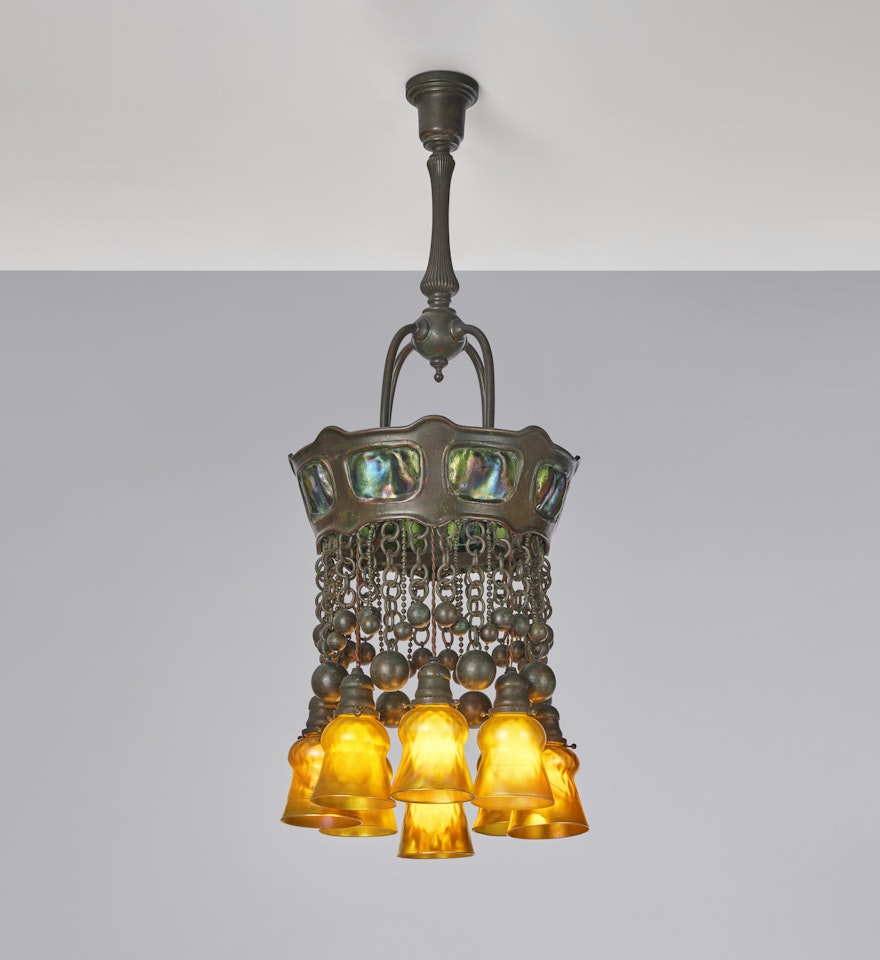 "Turtle-Back Tile Moorish" Chandelier by Tiffany Studios