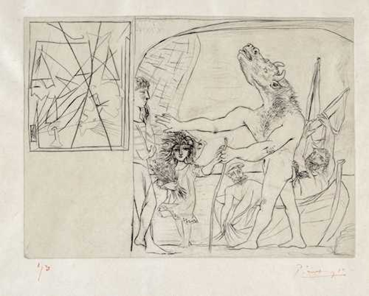 Minotaure aveugle guidé par une fillette, I by Pablo Picasso