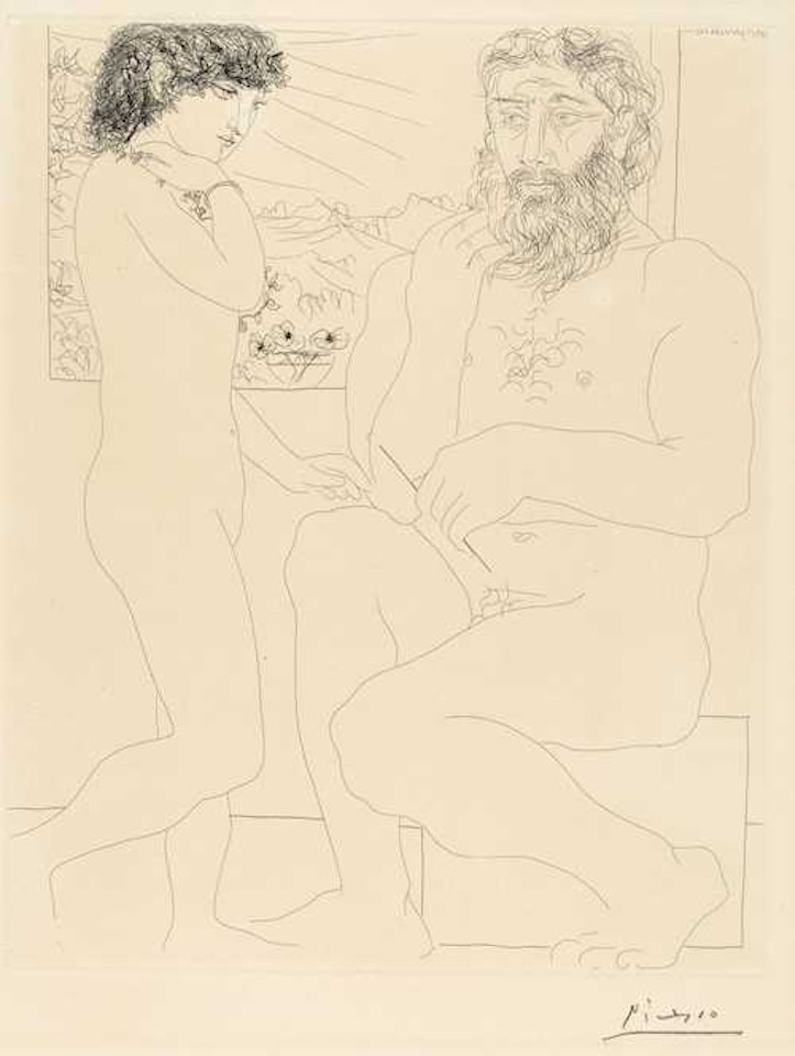 Sculpteur et modèle debout by Pablo Picasso