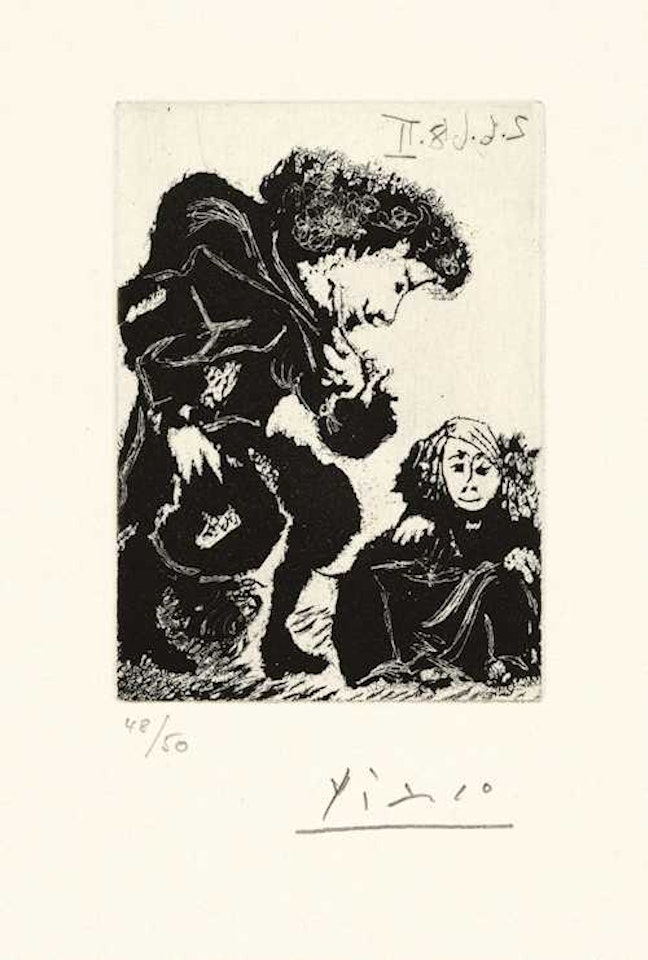 Petite infante accroupie et courtisan by Pablo Picasso