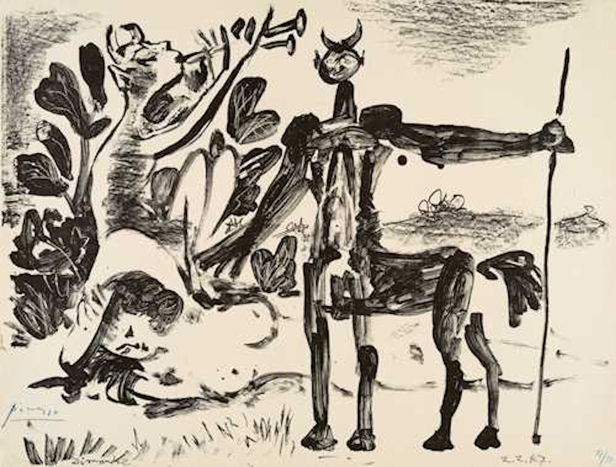 Centaure et Bacchante avec un Faune by Pablo Picasso