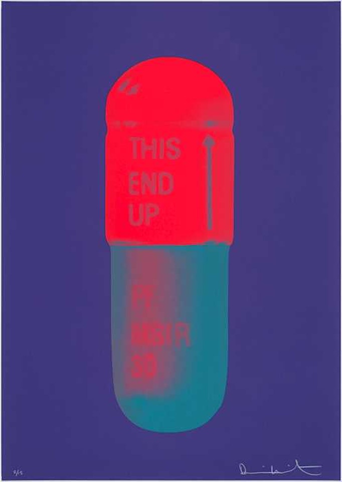 The Cure (violet/electric red/powder blue) by Damien Hirst