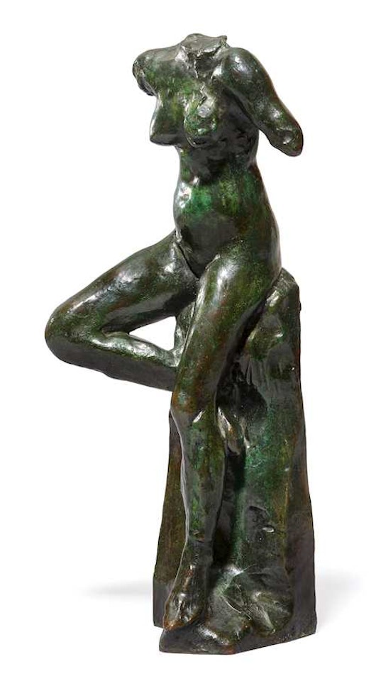 Nu féminin assis. Petit modèle dit aussi "Petite étude de mouvement" by Auguste Rodin