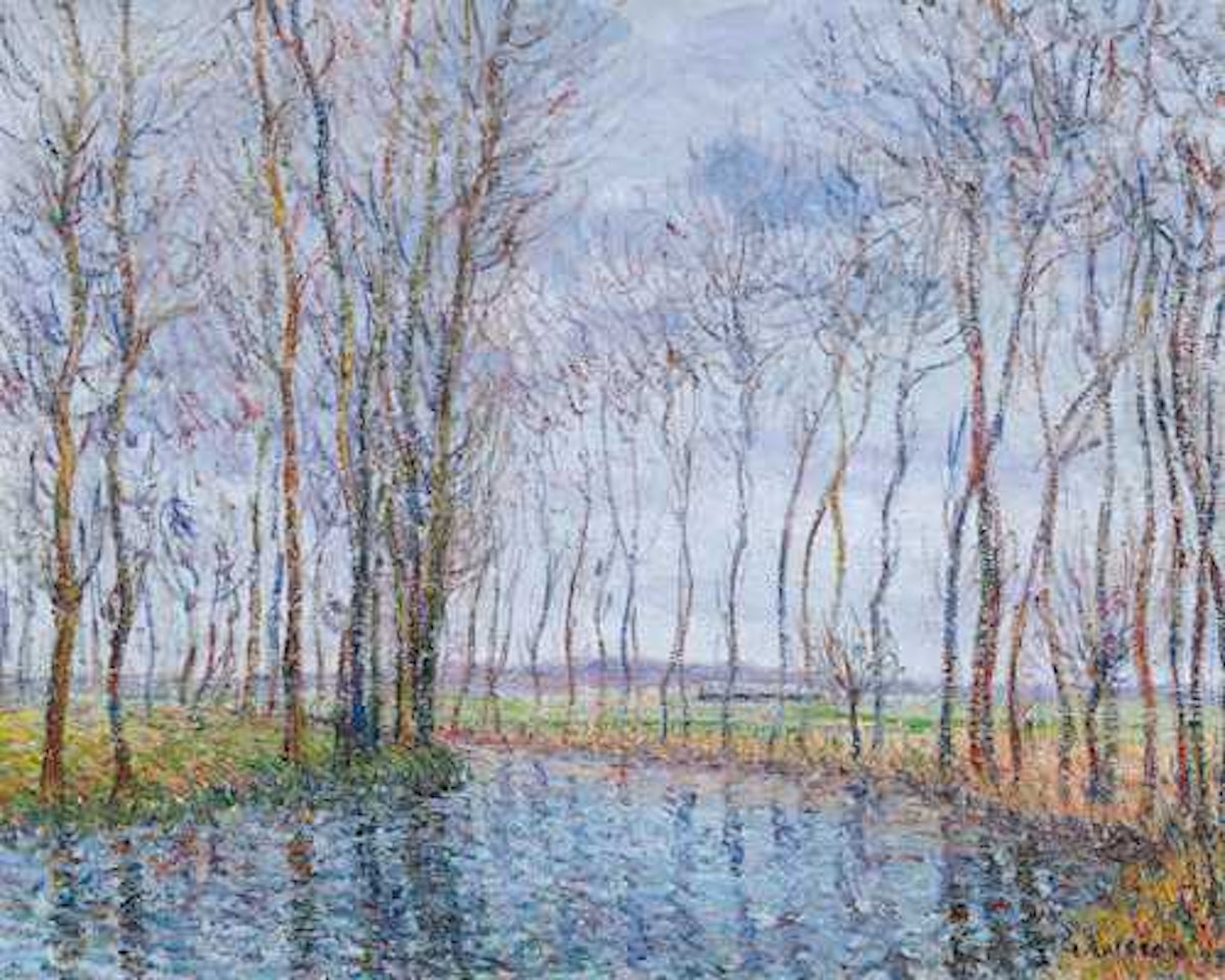 Les peupliers au bord de la rivière by Gustave Loiseau