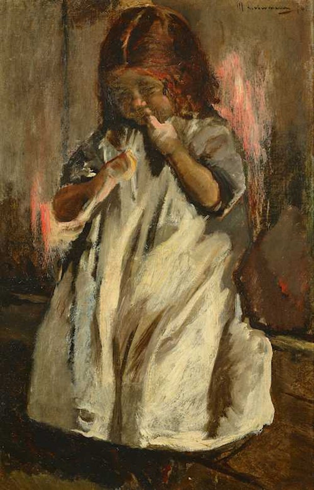 Small girl. Study for "Kleinkinderschule" by Max Liebermann
