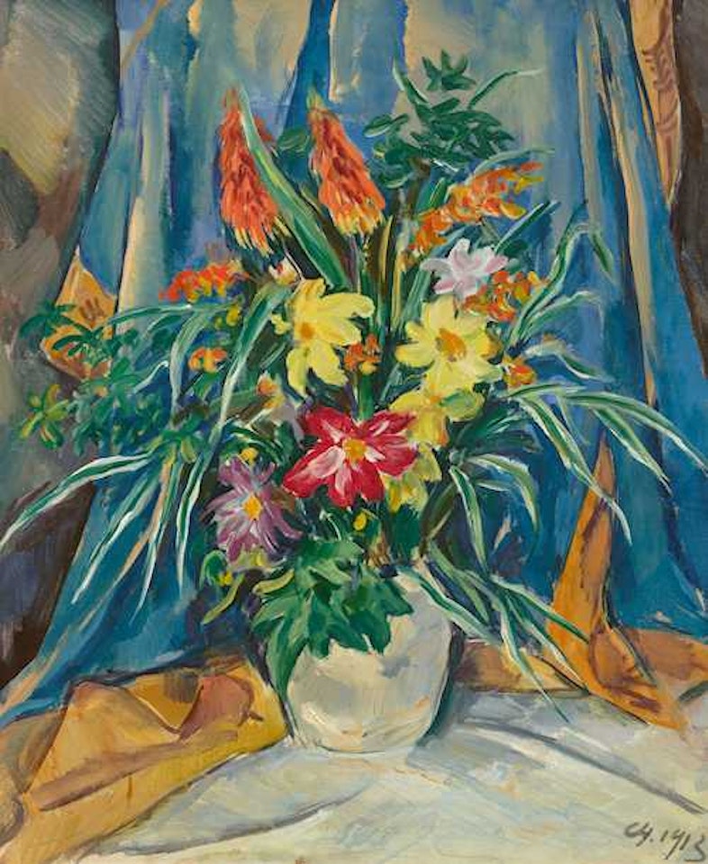 Still life of flowers by Karl Hofer