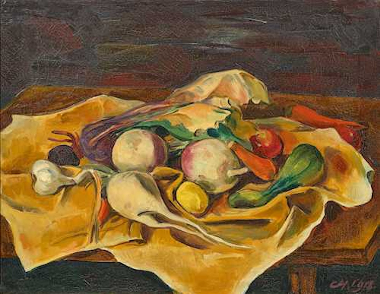 Still life of vegetables by Karl Hofer