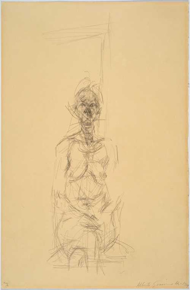 Annette assise dans l"atelier by Alberto Giacometti