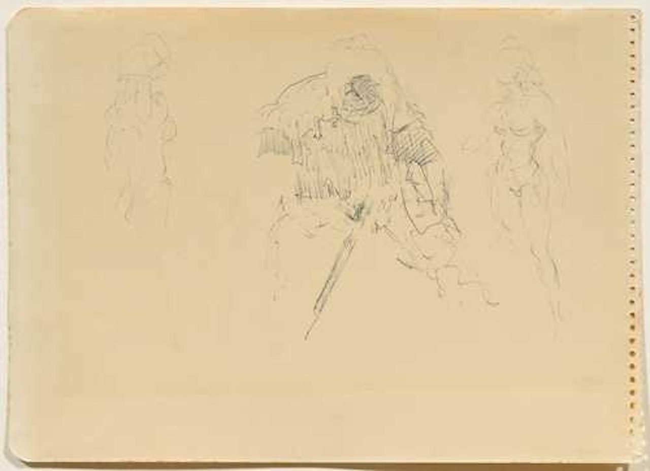 Cavalier arabe et deux nus by Salvador Dali