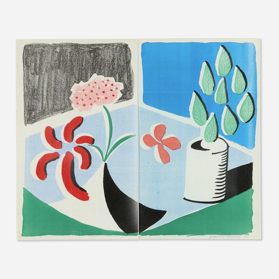 Red Flowers and Green Leaves, Separate, May by David Hockney
