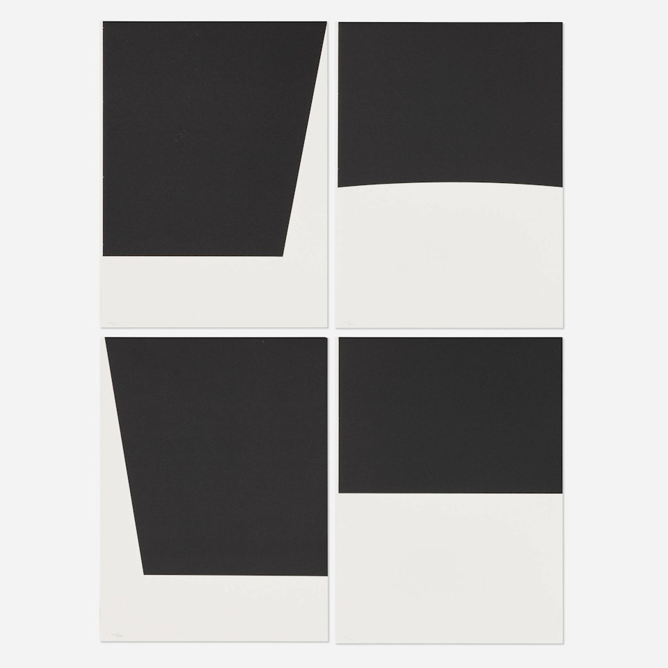 Four works from the Un coup de dés jamais n"abolira le hasard (by Stéphane Mallarmé) portfolio by Ellsworth Kelly