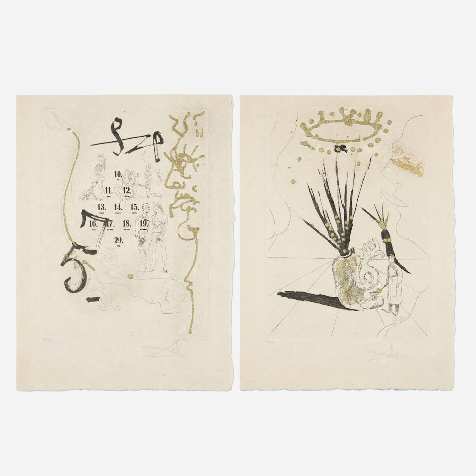 Prudentiane; Le Crapaud (two works from the Les Amours Jaunes portfolio) by Salvador Dali